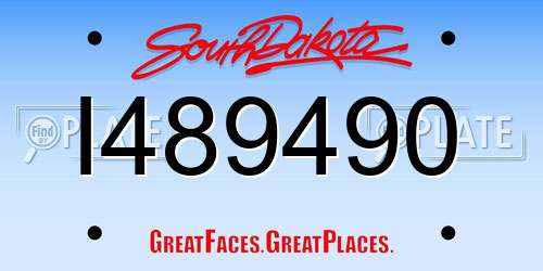 I489490 South Dakota License Plate