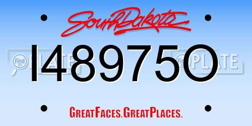 I48975O South Dakota License Plate