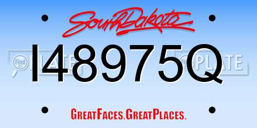 I48975Q South Dakota License Plate