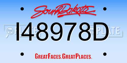 I48978D South Dakota License Plate