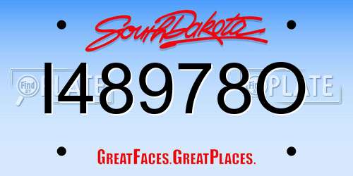 I48978O South Dakota License Plate
