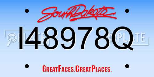 I48978Q South Dakota License Plate