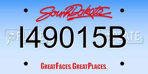I49015B South Dakota License Plate