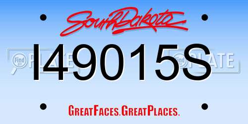I49015S South Dakota License Plate