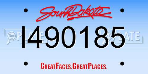 I490185 South Dakota License Plate