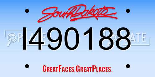 I490188 South Dakota License Plate