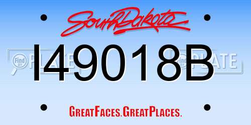 I49018B South Dakota License Plate