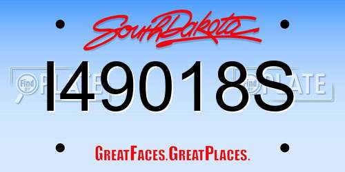 I49018S South Dakota License Plate