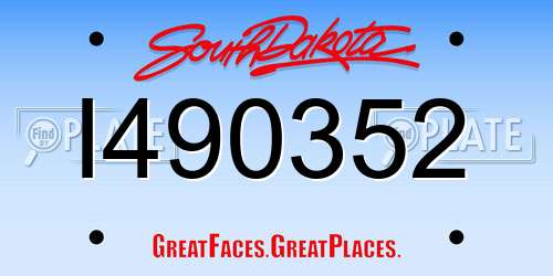 I490352 South Dakota License Plate