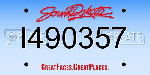 I490357 South Dakota License Plate