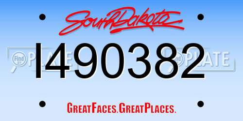 I490382 South Dakota License Plate