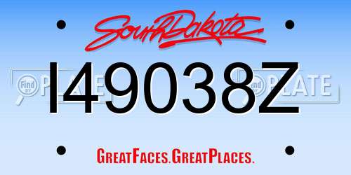 I49038Z South Dakota License Plate