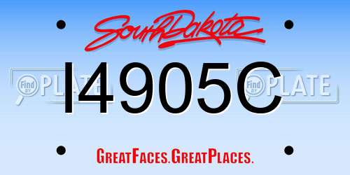 I4905C South Dakota License Plate