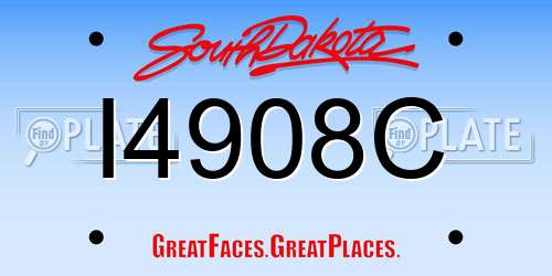 I4908C South Dakota License Plate
