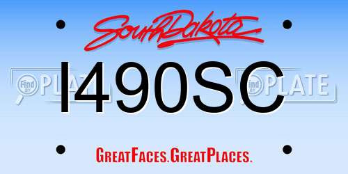 I490SC South Dakota License Plate