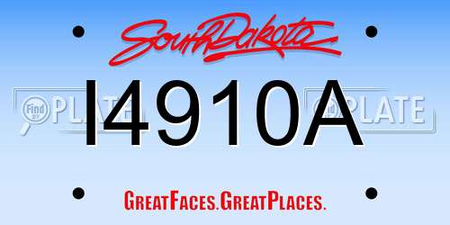 I4910A South Dakota License Plate