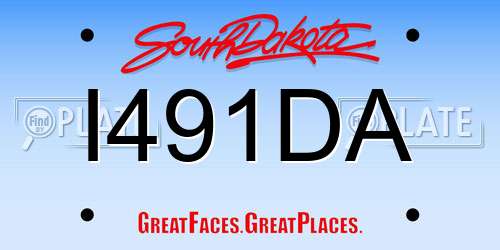 I491DA South Dakota License Plate