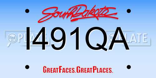 I491QA South Dakota License Plate