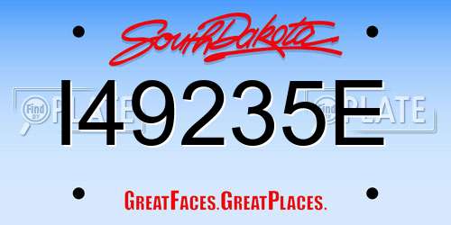 I49235E South Dakota License Plate