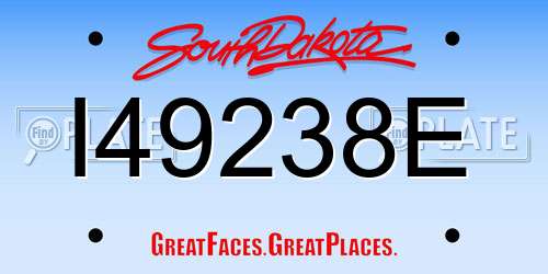I49238E South Dakota License Plate