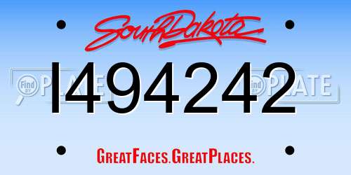 I494242 South Dakota License Plate