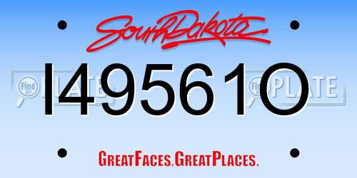 I49561O South Dakota License Plate
