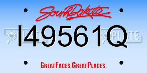 I49561Q South Dakota License Plate