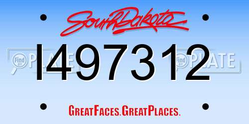 I497312 South Dakota License Plate