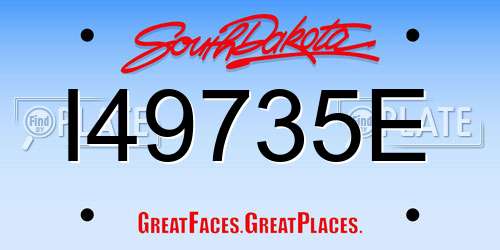 I49735E South Dakota License Plate
