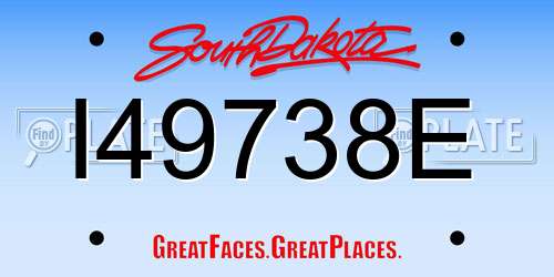 I49738E South Dakota License Plate