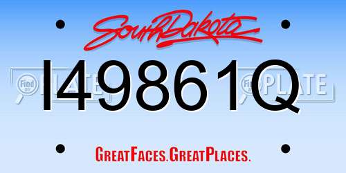 I49861Q South Dakota License Plate