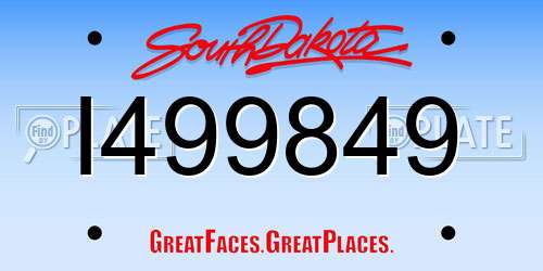 I499849 South Dakota License Plate