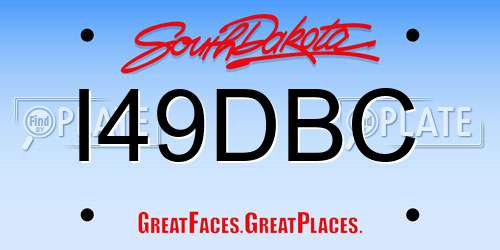 I49DBC South Dakota License Plate