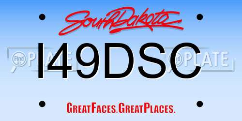 I49DSC South Dakota License Plate