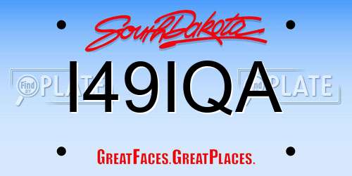 I49IQA South Dakota License Plate