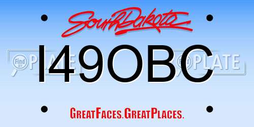 I49OBC South Dakota License Plate