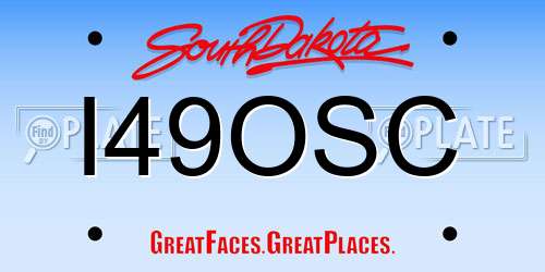 I49OSC South Dakota License Plate