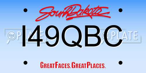 I49QBC South Dakota License Plate