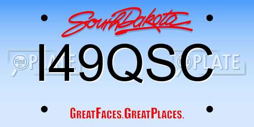 I49QSC South Dakota License Plate