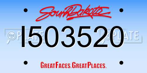 I503520 South Dakota License Plate