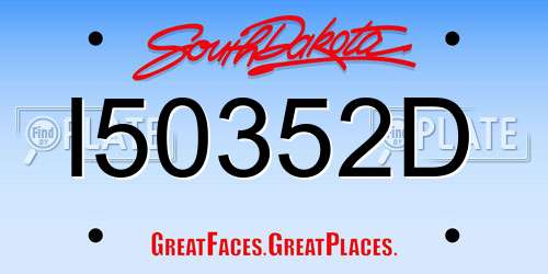 I50352D South Dakota License Plate