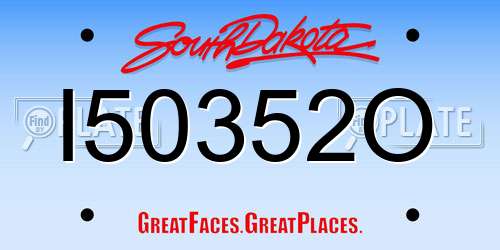 I50352O South Dakota License Plate