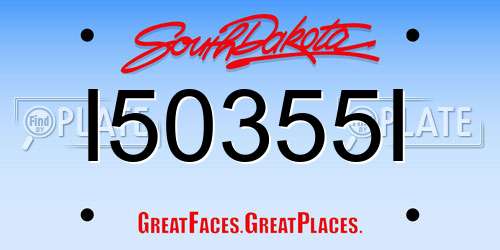 I50355I South Dakota License Plate