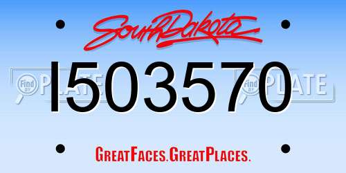 I503570 South Dakota License Plate