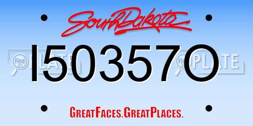 I50357O South Dakota License Plate