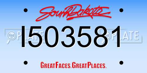 I503581 South Dakota License Plate