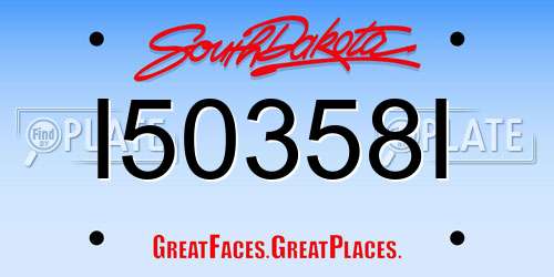 I50358I South Dakota License Plate