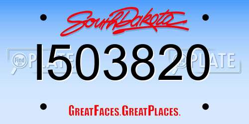 I503820 South Dakota License Plate