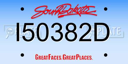 I50382D South Dakota License Plate