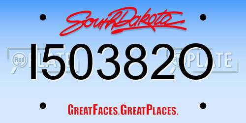 I50382O South Dakota License Plate